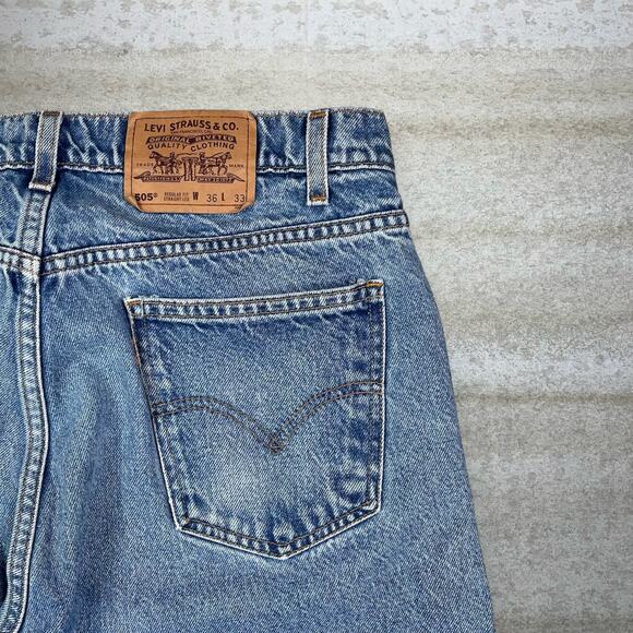 Vintage Orange Tab Levis Jeans 505 Straight Fit Medium Wash 100% Cotton 90s - Picture 3 of 5